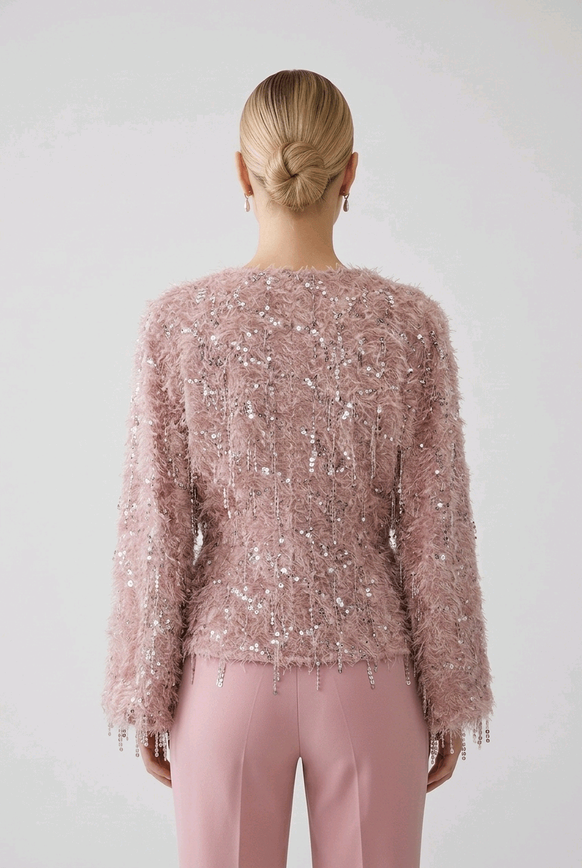 Fuzzy Sequin Blouse | Elora Venecci