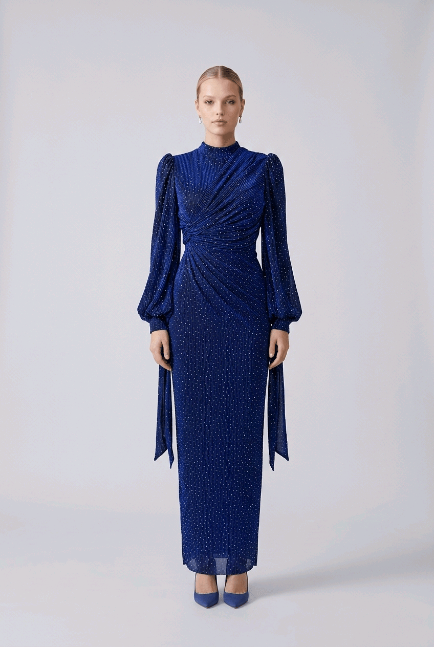 Rhinestone Embellished Maxi Dress | Elora Venecci