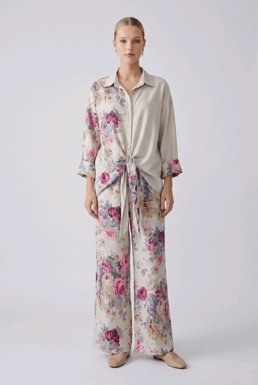Linen Floral Suit | Elora Venecci