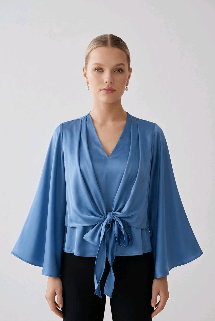 Satin Tie Blouse | Elora Venecci