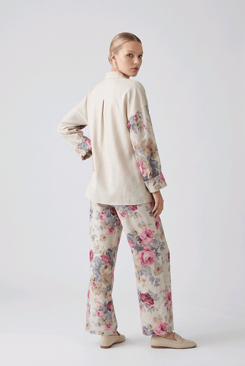 Linen Floral Suit | Elora Venecci