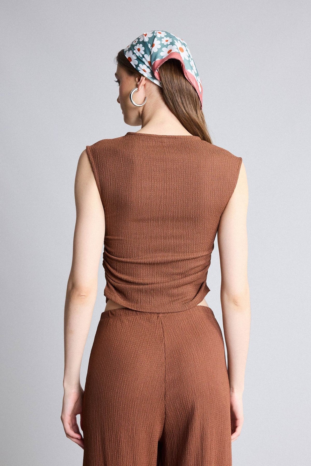 Slim fit top crinkle fabric | Elora Venecci