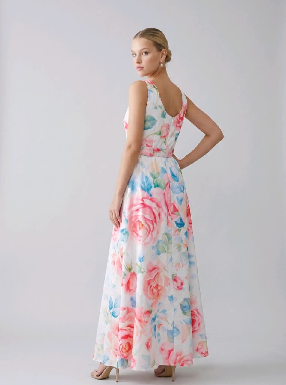 Floral Belted Maxi Dress | Elora Venecci